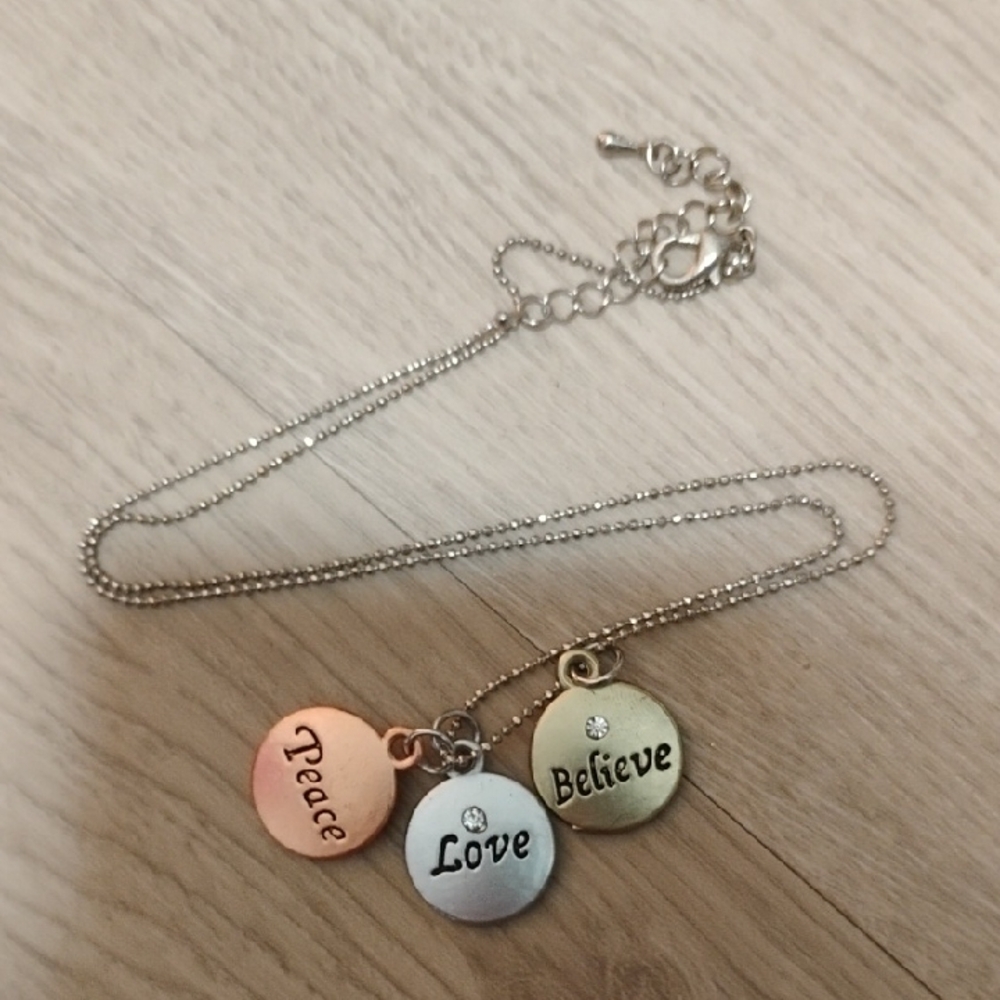 Peace Love Believe Multi-Color Necklace